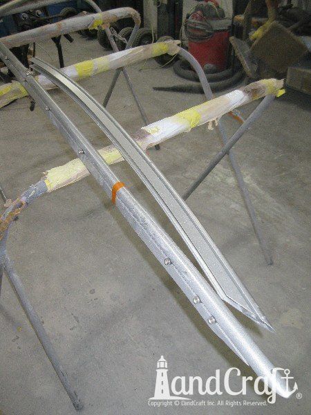 Crownline boat aluminum window frame getting custom fabricated