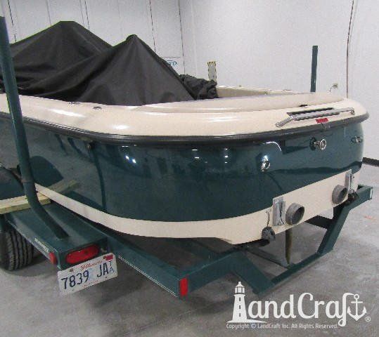 Moomba wakeboard boat with refurbished and glossy gelcoat finish