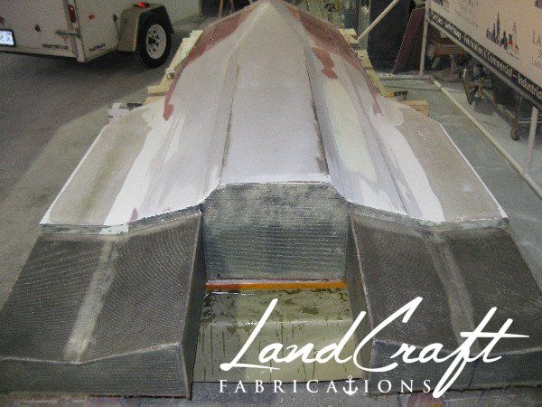 Sea Doo LRV bottom hull fabrication process with extension