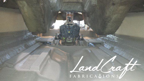 v8 jet ski inside image with view of v8 motor