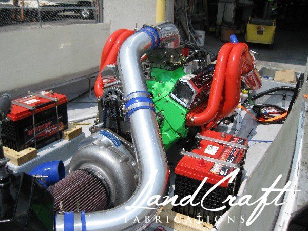 v8 jet ski bottom hull view of v8 motor