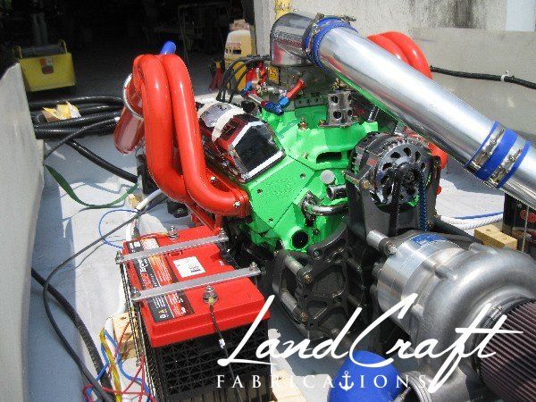 v8 jet ski bottom hull view of v8 motor