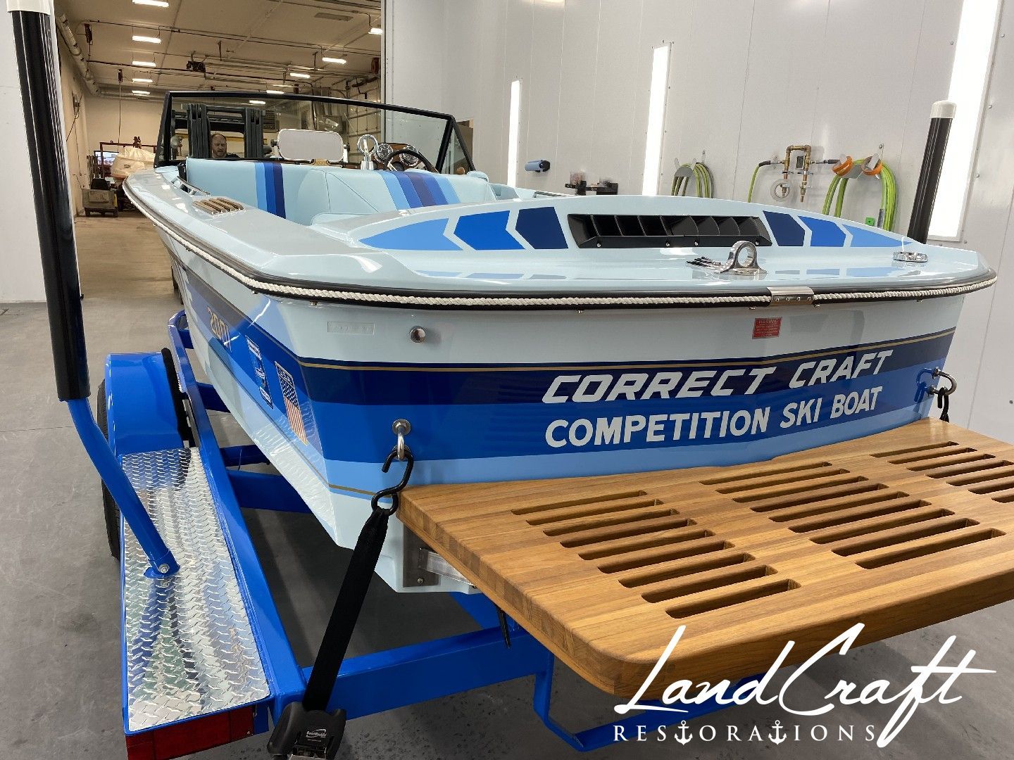 1984 Ski Nautique 2001 Competition ski boat after restoration