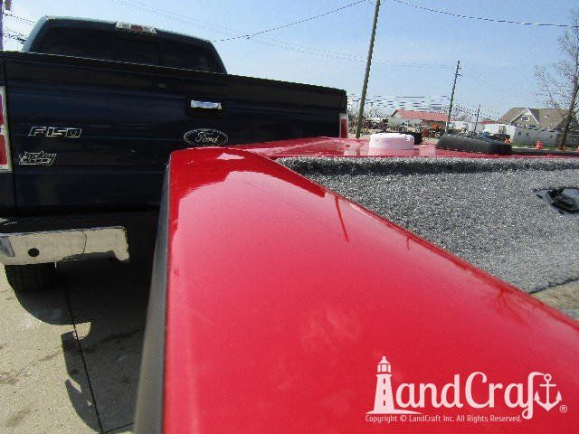 Aluminum Tracker boat after gunnel repair and refinishing