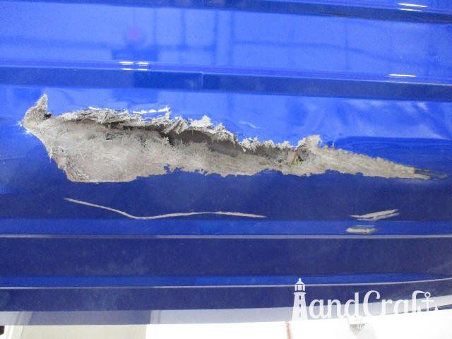 Yamaha waverunner with severe fiberglass structural damage