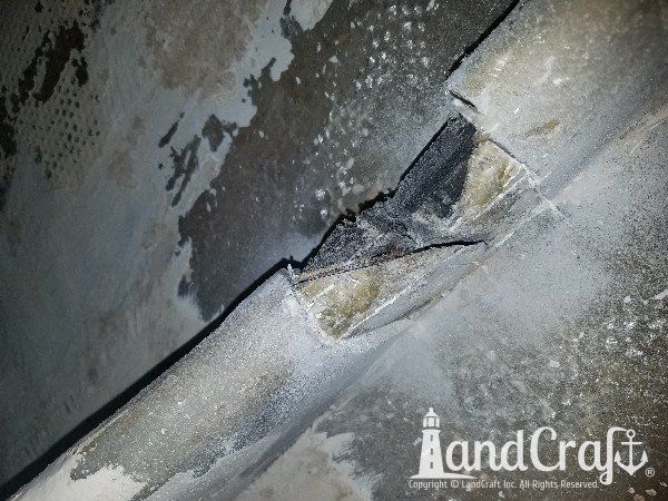 Seadog commercial passenger vessel with structural damage