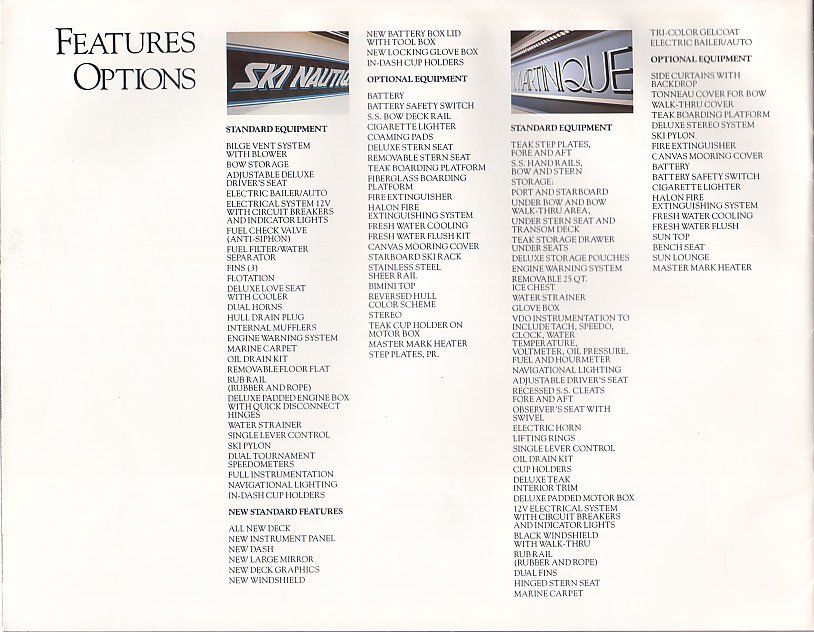 Ski Nautique 2001 boat catalog