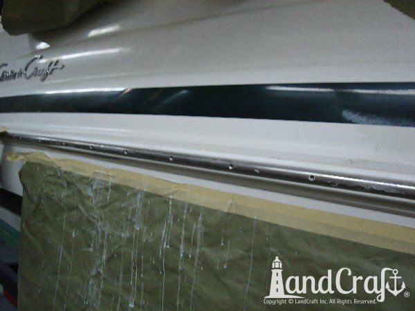 Gelcoat repair is in process