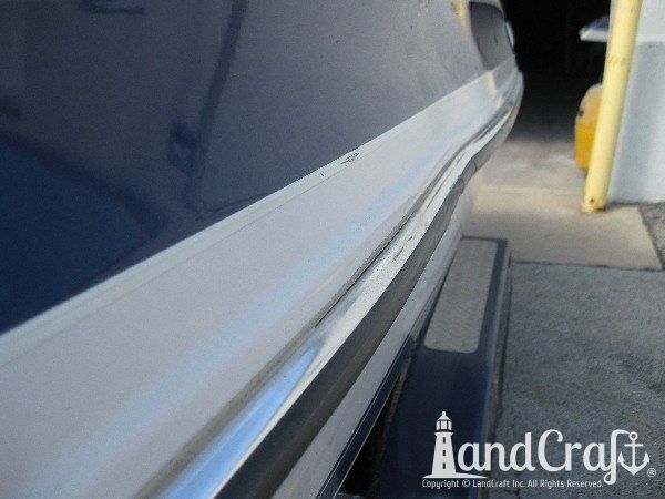 Boat fiberglass impact damage