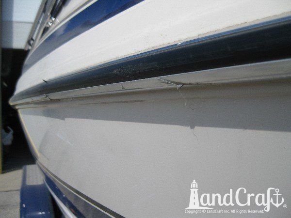 Boat rub rail chafe damage