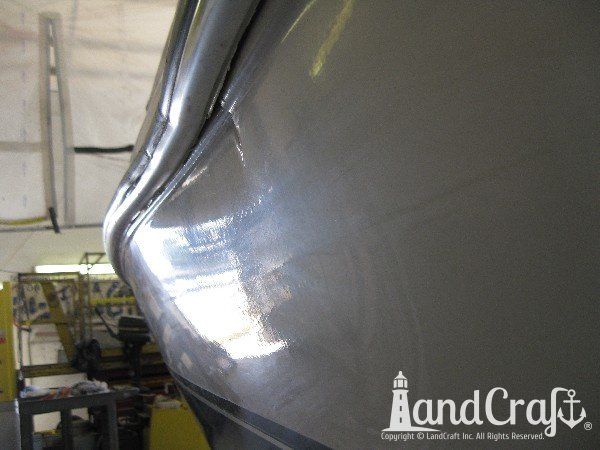 Boat fiberglass impact damage