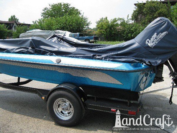 After photo of repaired and metalflake refinished Ranger boat