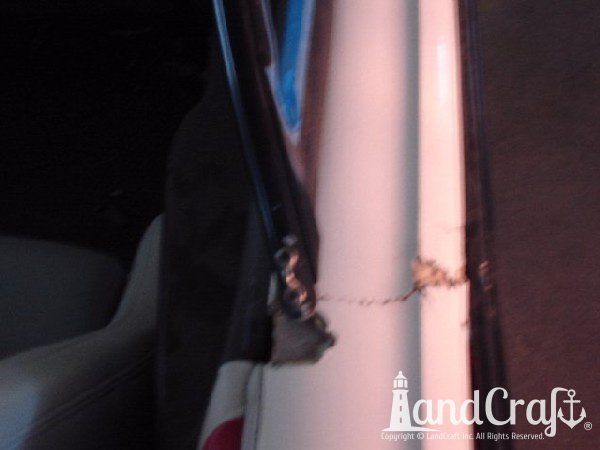 Mastercraft boat with severe side impact damage