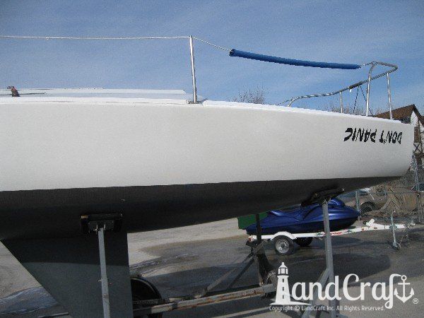 Sailboat with structural fiberglass and gelcoat repairs completed