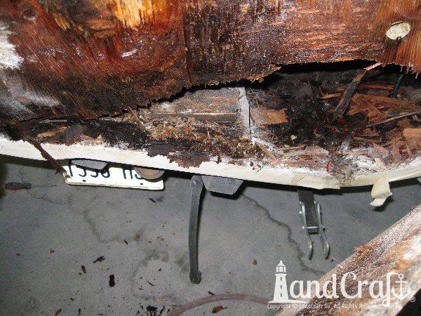 Rotted wood transom core
