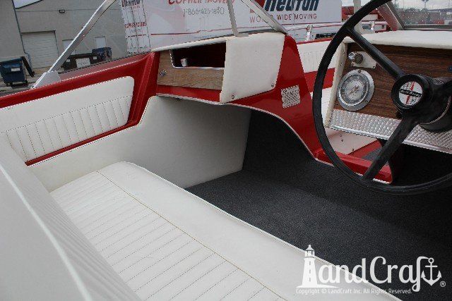 Glastron boat restoration completed white interior with gray carpeting