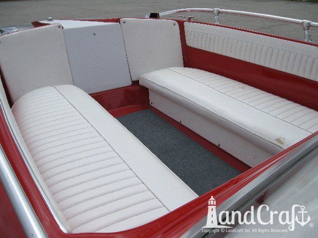 Glastron boat restoration completed white interior with gray carpeting