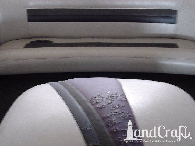 Malibu Echelon boat before complete restoration and color scheme change