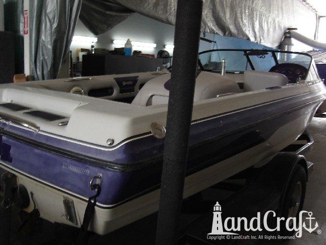 Malibu Echelon boat before complete restoration and color scheme change