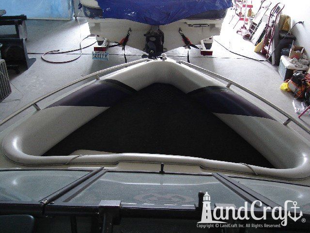 Malibu Echelon boat before complete restoration and color scheme change