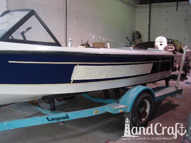 Ski Nautique getting new custom decals applied
