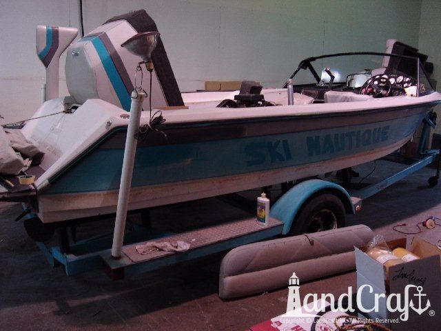 Ski Nautique in process of exterior restoration