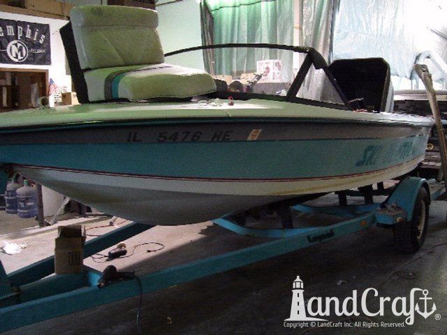 Ski Nautique in process of exterior restoration