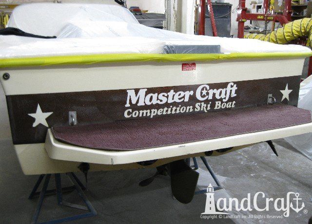 MasterCraft boat before exterior restoration