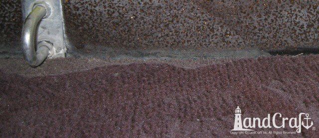 Mastercraft Stars & Stripes boat with faded metalflake and old swim platform carpeting