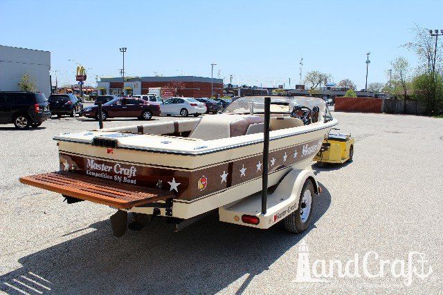 Mastercraft Stars & Stripes boat with new teak swim platform installed