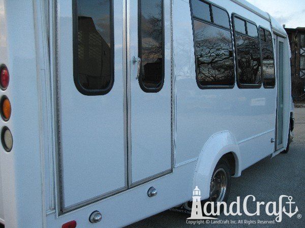 Repaired and refinished commercial use bus