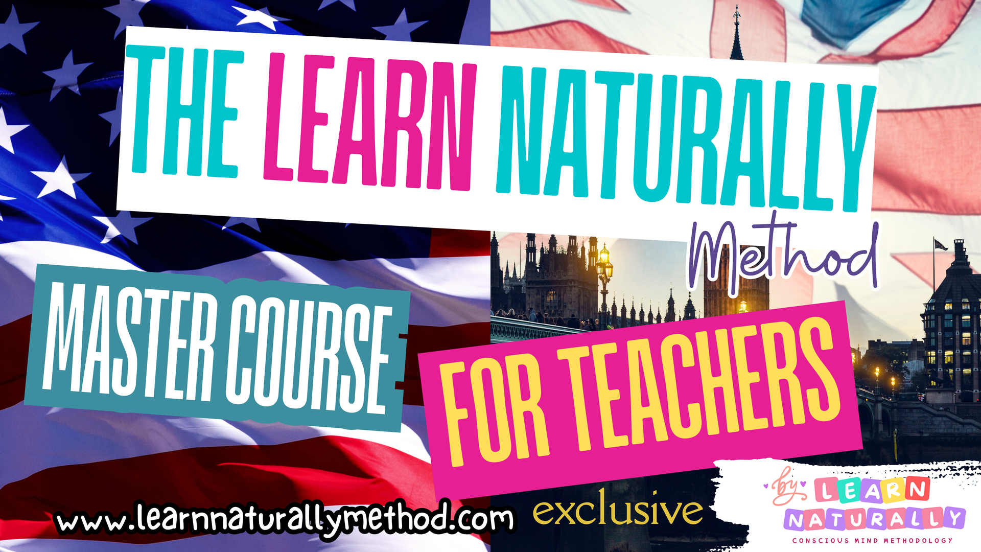 Un cartel que dice el curso de maestría del método aprende naturalmente para profesores