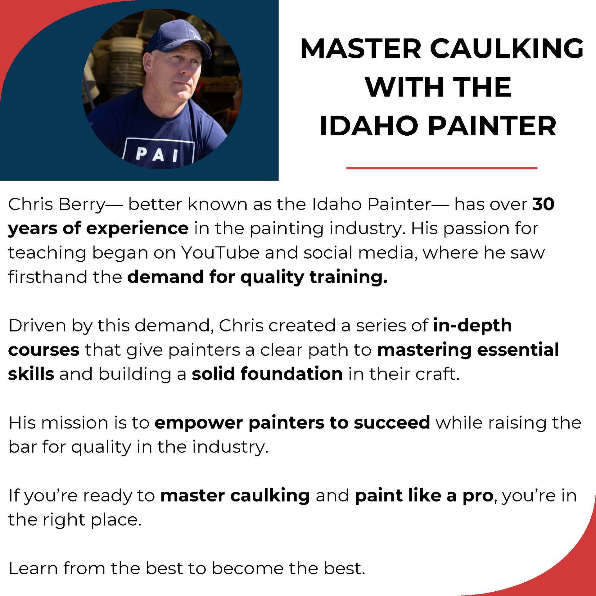 Paint Life Online Caulking course description thumbnails.