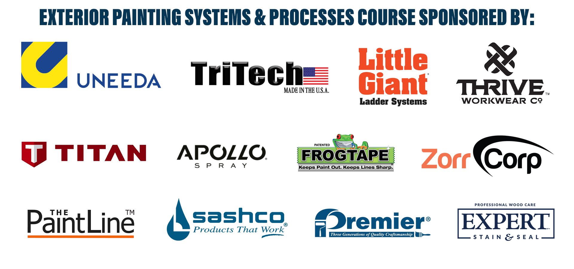 Thank you to the sponsors of the Exterior Painting Course by The Idaho Painter.