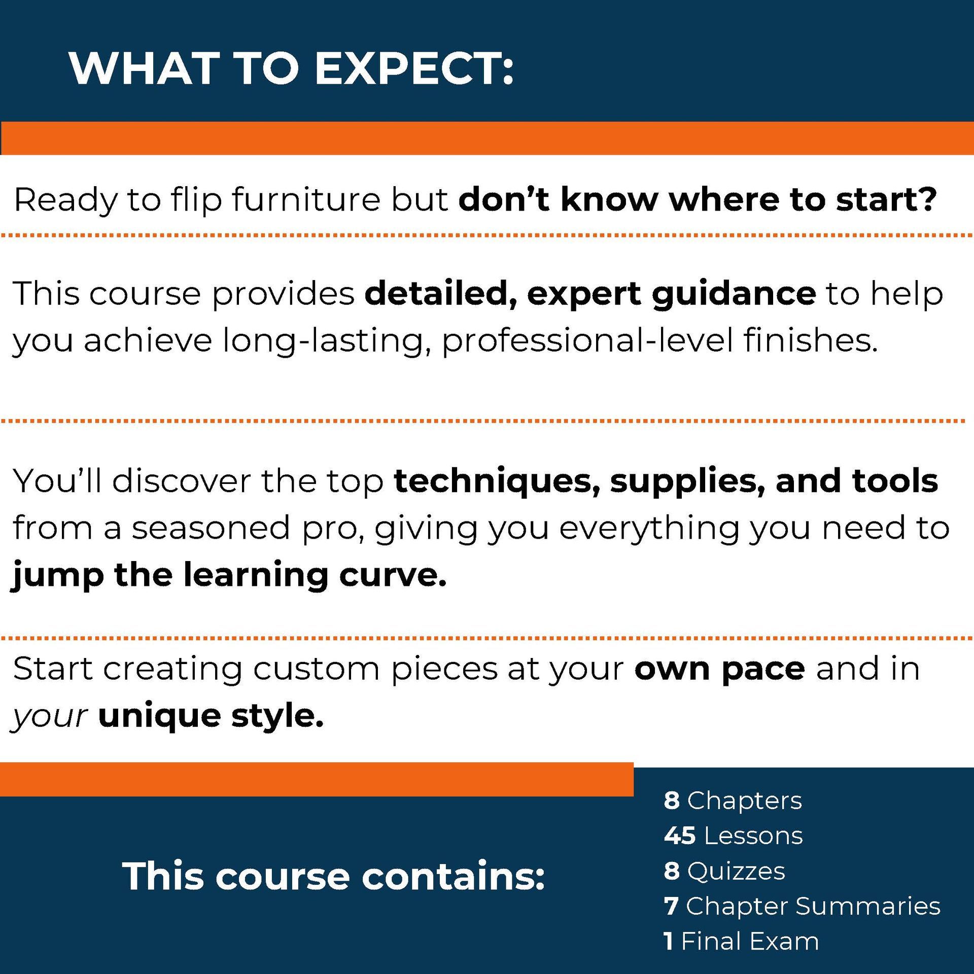 Paint Life Online Furniture Flipping course description thumbnails.