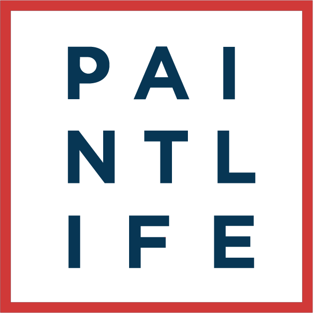 A logo for pai ntl ife with a red border