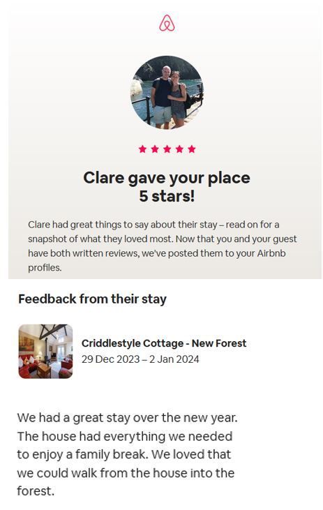 We had a great stay is how this five-star review describes their time at Criddlestyle Cottage.