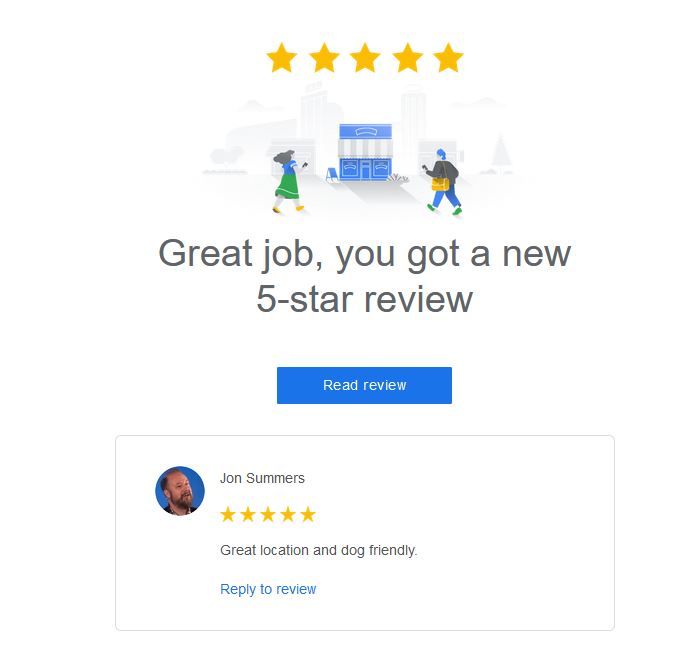 5 star review of Criddlestyle Cottage, reviewed as dog friendly and great location.