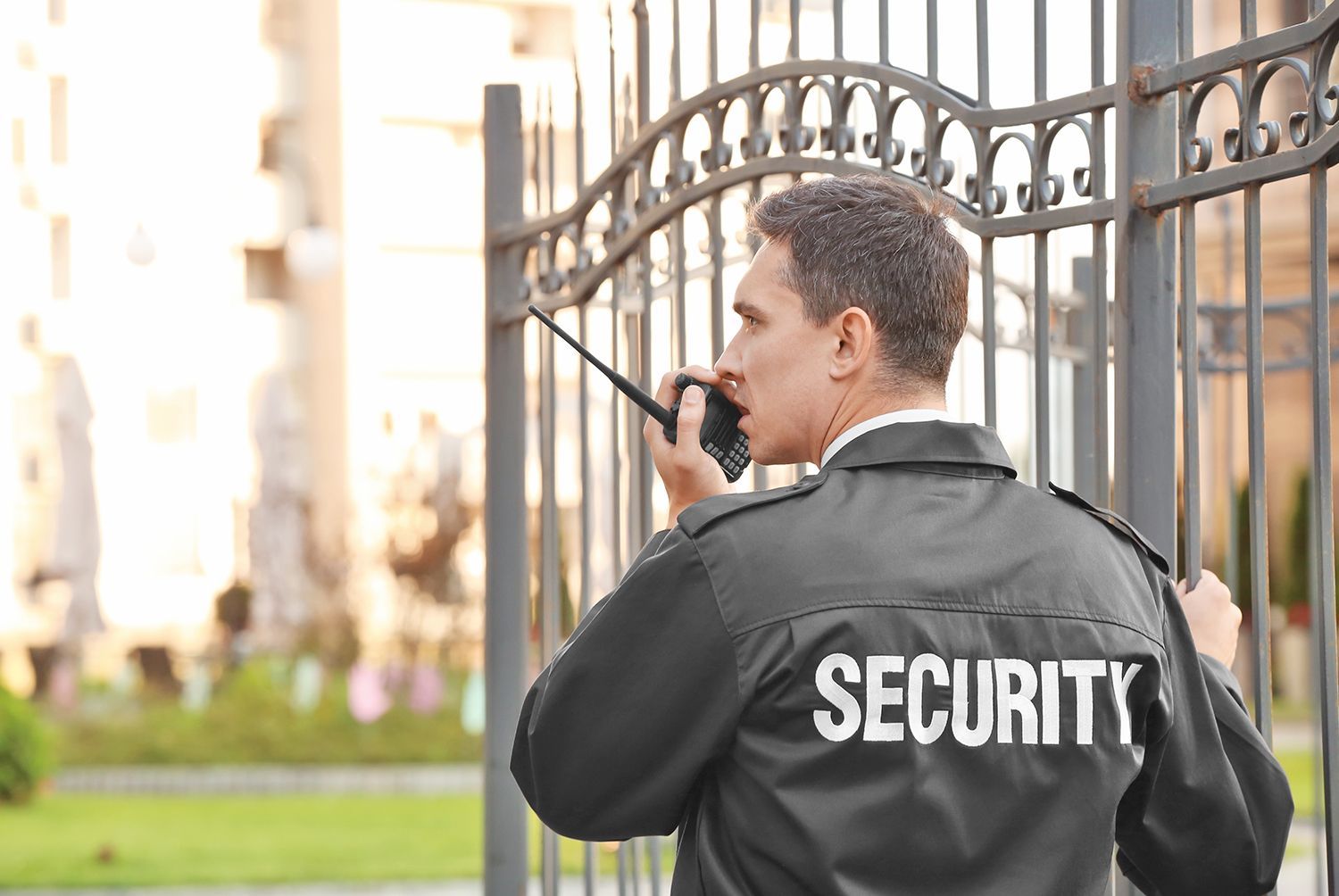 Security guard providing armed security services. Security guard providing armed security services.