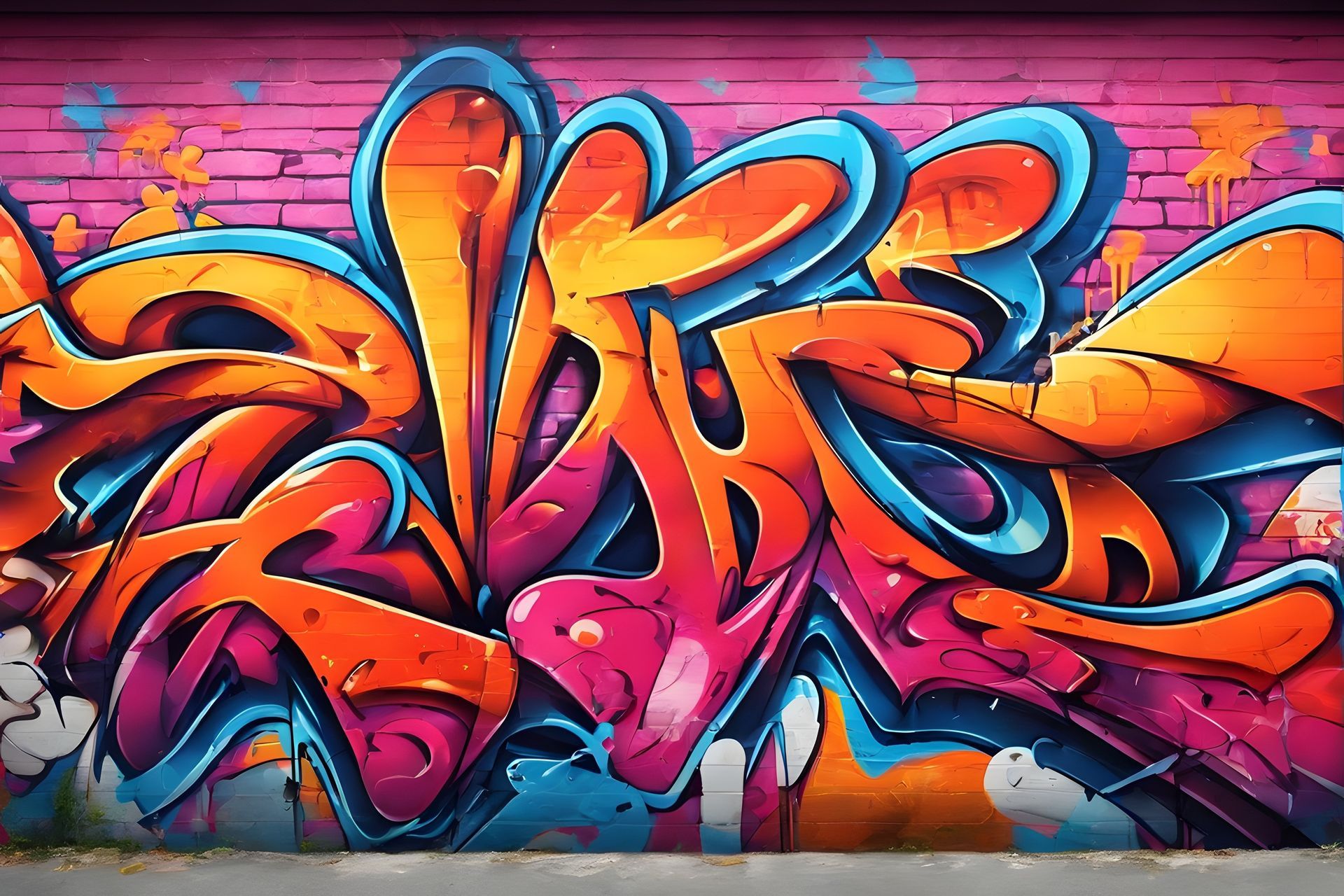 there is a lot of colorful graffiti on the wall Roof and Exterior Cleaning