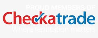 the checkatrade logo is red and blue on a white background .