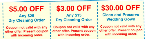 a coupon that says $ 5.00 off $ 3.00 off $ 30.00 off