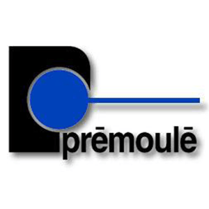 Un logo bleu et noir pour une entreprise appelée premoule