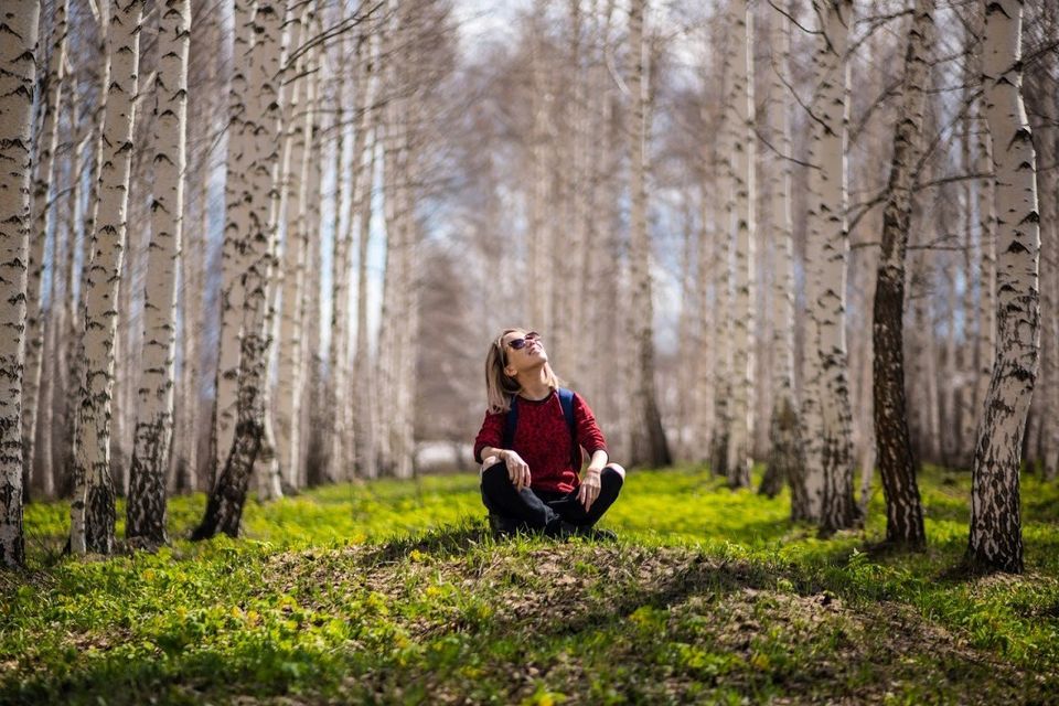 Woman Sitting on the Grass — Fenton, MO — Baumann Tree