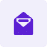 A purple envelope with a white arrow pointing down.
