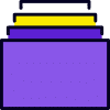 A purple jar with a yellow lid on a white background.