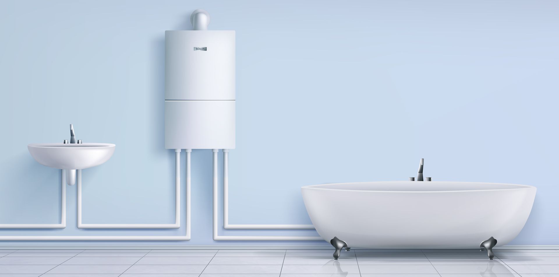 A bathroom with a bathtub , sink and water heater.