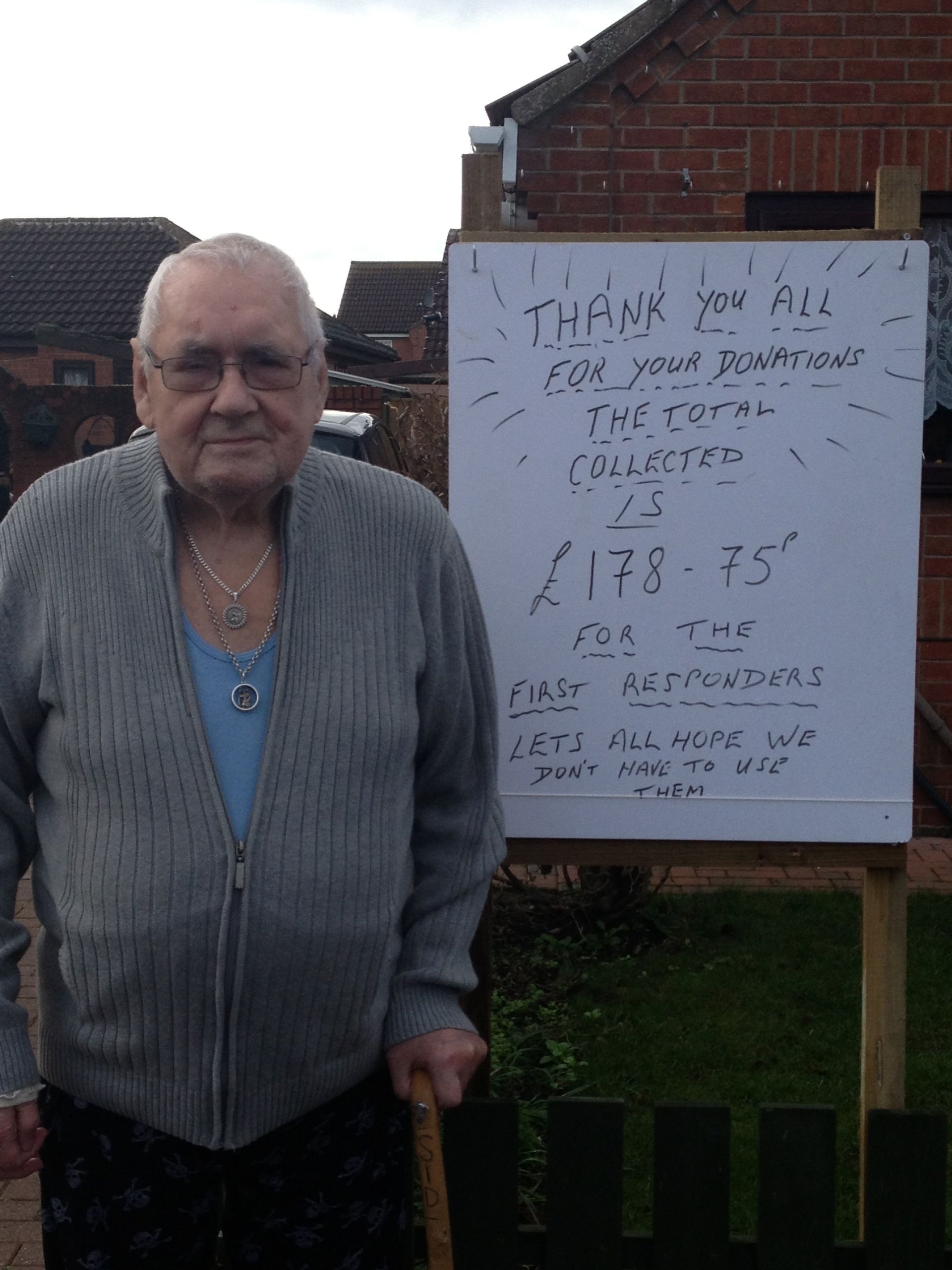 Sid Burgess with the grand total from his festive fund raising efforts
