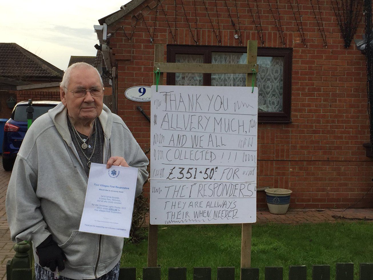 Sid Burgess raises money for Five Villages First Responders