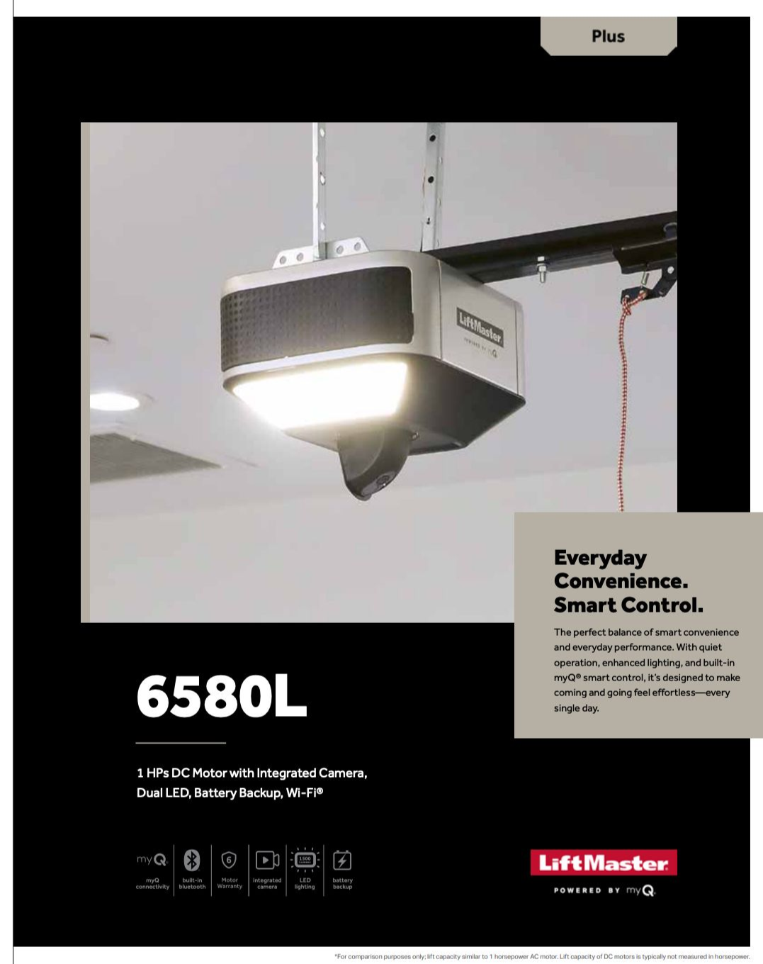 LiftMaster 6580L garage door opener brochure overview by Garage Tech serving Lynnwood, WA
